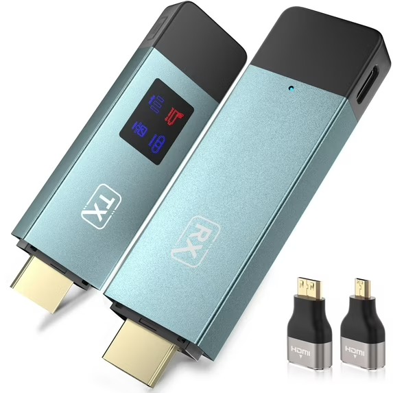 VANECL Wireless HDMI Transmitter and Receiver, 4K Wireless Extender Connection Kit, Plug & Play Support 2.4G/5GHz 100Ft for Laptop/Pc/Projector/Monitor/Camera
