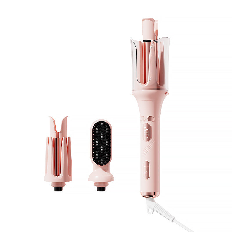 VANECL 3 in 1 Multifunctional Hair Styling Tools,Automatic Curling Iron with 2 Ceramic Barrel(1", 1.25") & Hair Straightener Brush,Hair Curler with LED 7 Temp