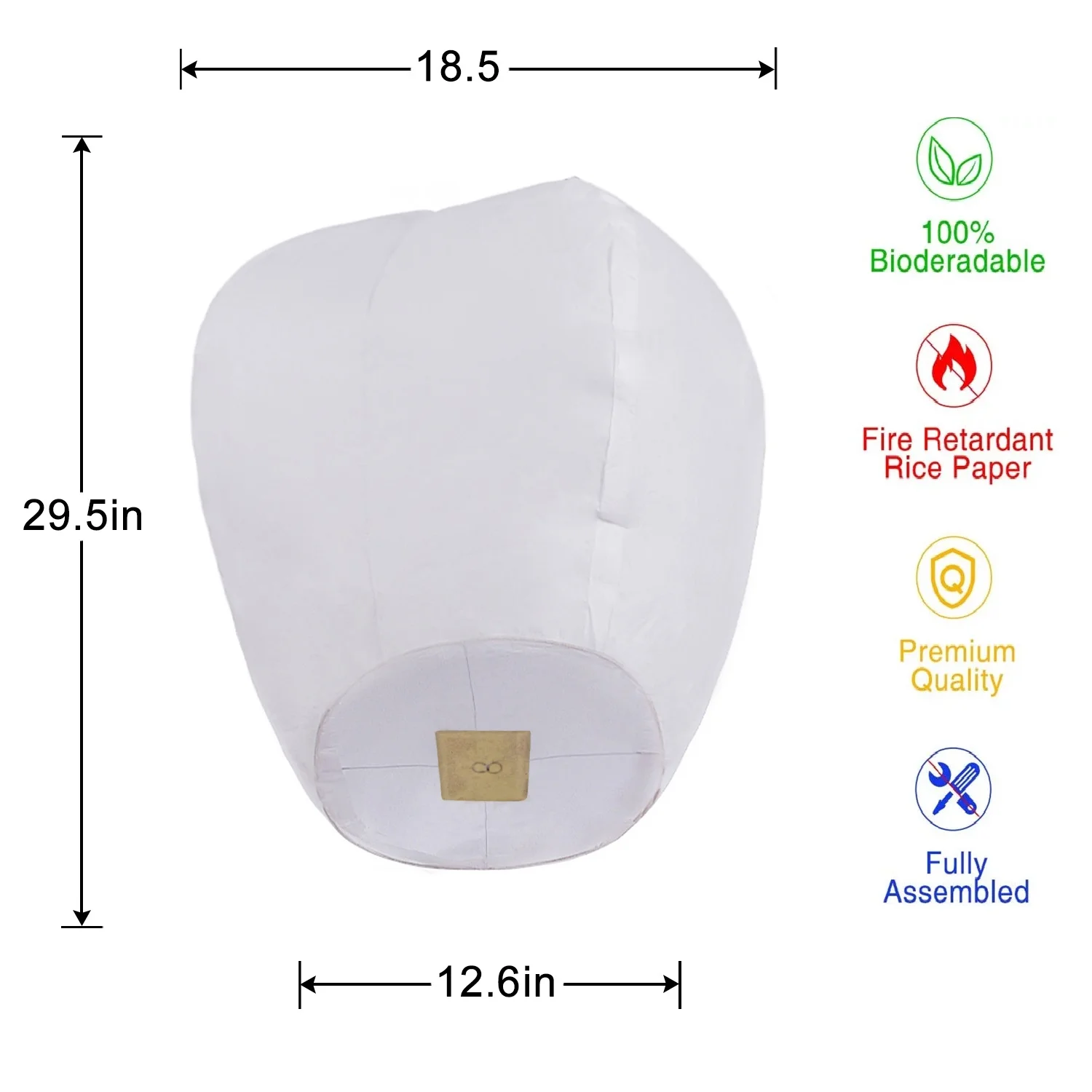 VANECL Chinese Paper Lanterns,20 Pack White Paper Wishing Lanterns for Weddings, Birthday Party, New Years, Festival(White)