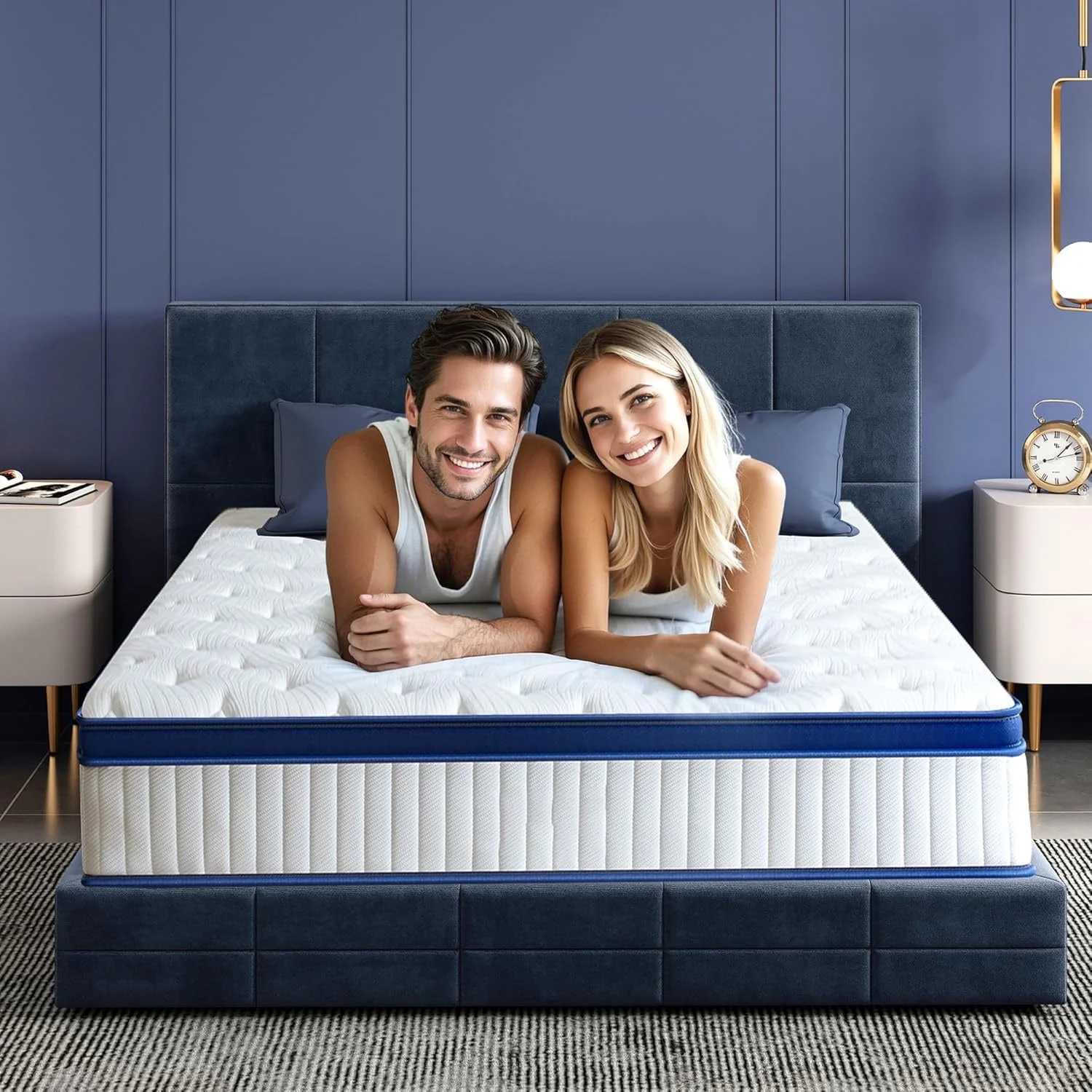 Aminy Queen Mattress, 12" Memory Foam Mattress in a Box, Pocket Spring Queen Bed with Cooler Sleep and Pressure Relief, 60"*80"