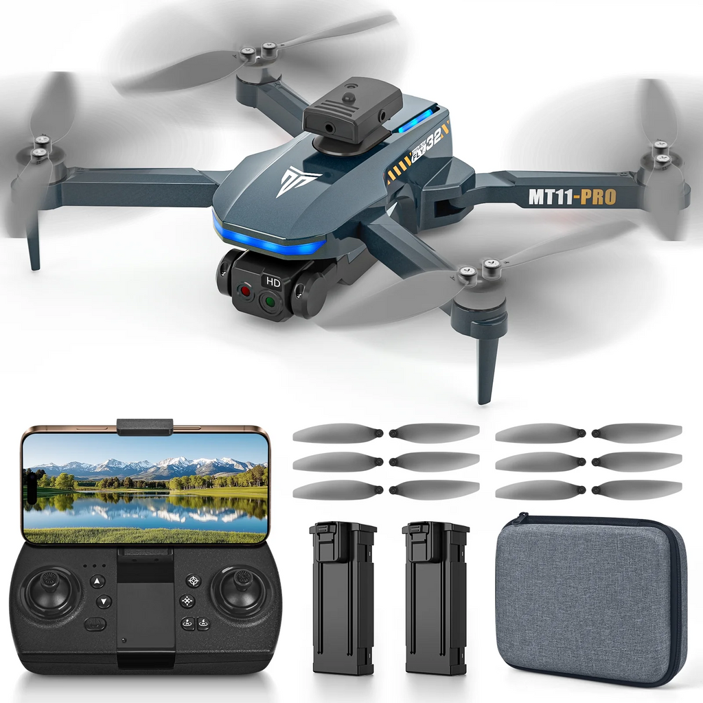 WitPlayToy Drone with 4K Camera for Adults, RC Quadcopter with High Speed Brushless Motor, 40-min Flight Time, Headless Mode, 360° Flip, 3 Speed Adjustment, 2 Batteries, Foldable Drones for Kids, Blue