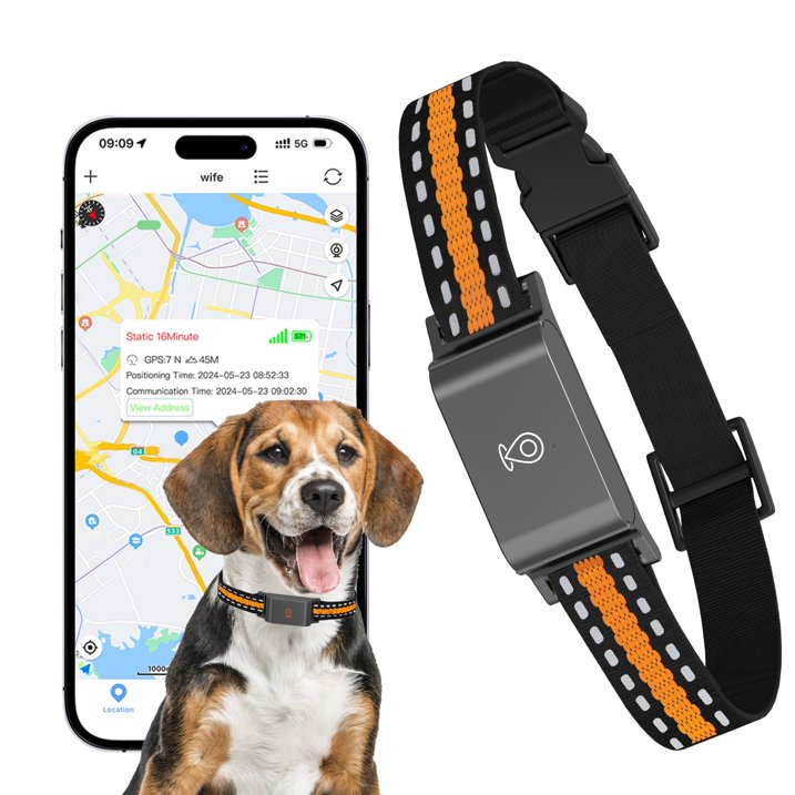 Smart Dog Collar-4G GPS Dog Tracker Collar-Real Time Tracking, Dog and cat GPS Loss Prevention Locator, Escape Alerts,Waterproof, Nationwide Coverage, with Free App [included SIM card ], (Black)
