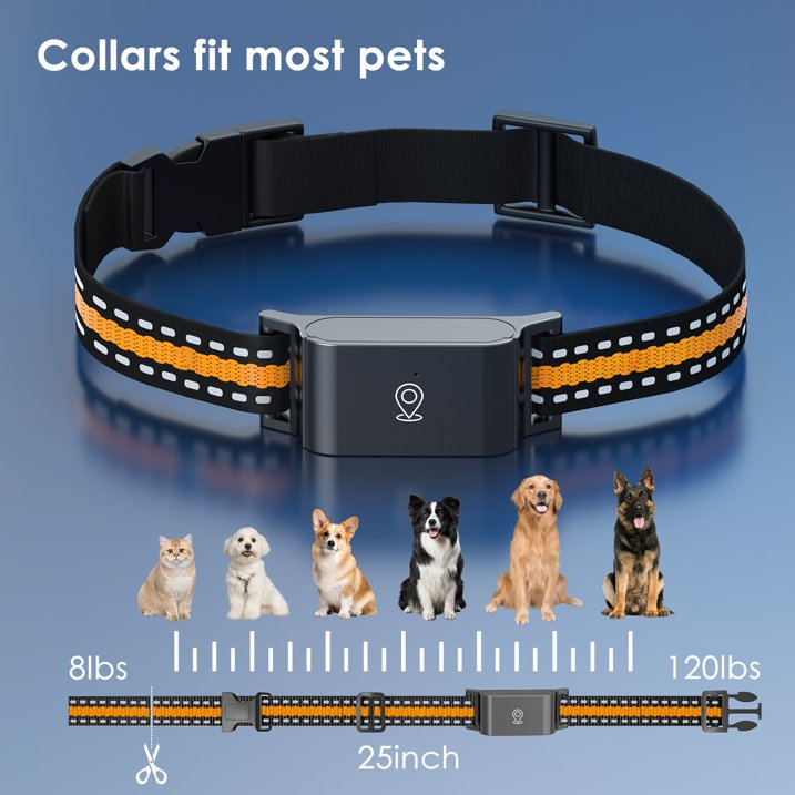 Smart Dog Collar-4G GPS Dog Tracker Collar-Real Time Tracking, Dog and cat GPS Loss Prevention Locator, Escape Alerts,Waterproof, Nationwide Coverage, with Free App [included SIM card ], (Black)