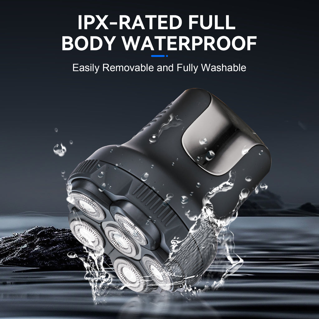 WANDOBAO Head Shavers for Bald Men,Magnetic Electric Razor with LED Display,6D IPX7 Waterproof Wet Dry Type-C Charge Bald Head Shavers