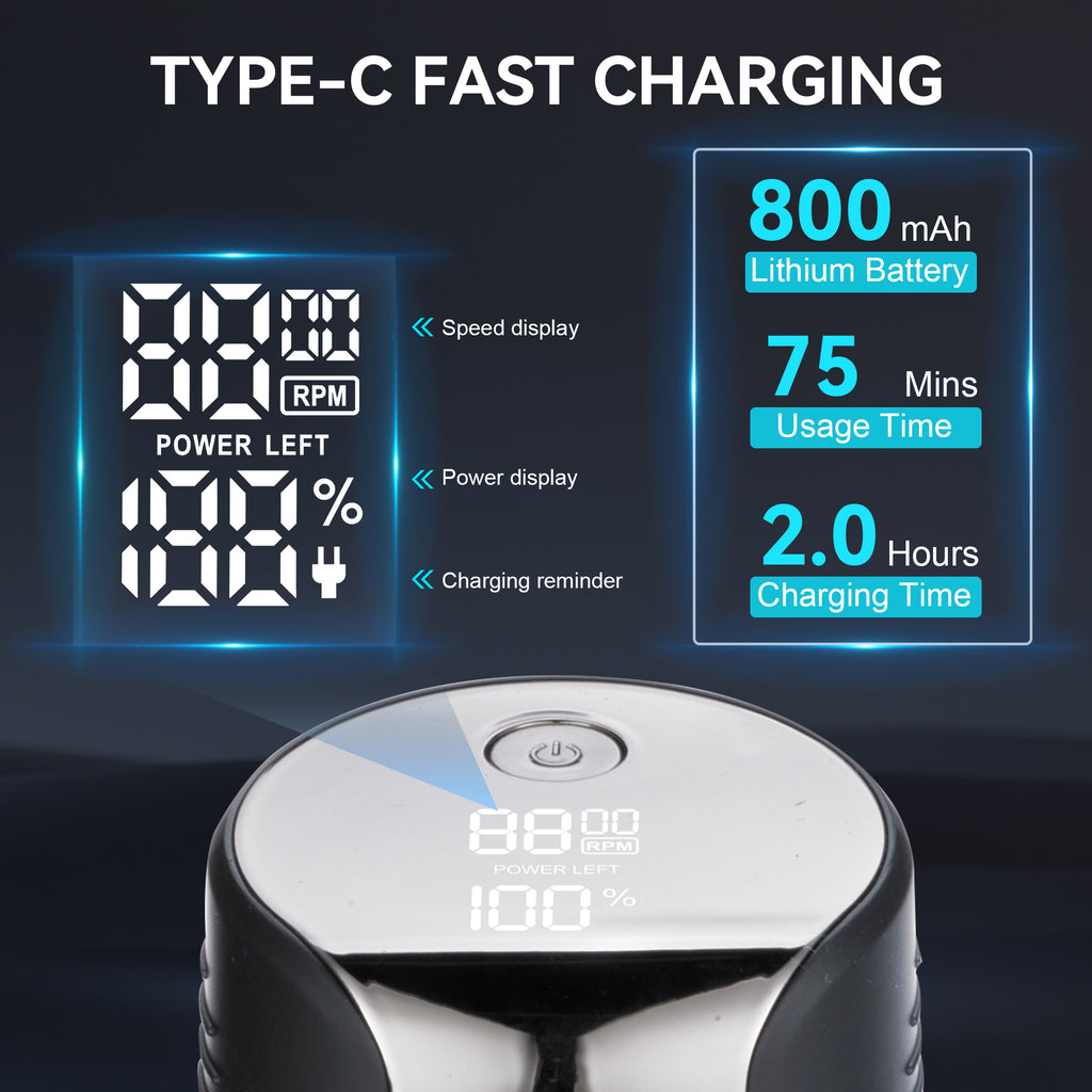 WANDOBAO Head Shavers for Bald Men,Magnetic Electric Razor with LED Display,6D IPX7 Waterproof Wet Dry Type-C Charge Bald Head Shavers