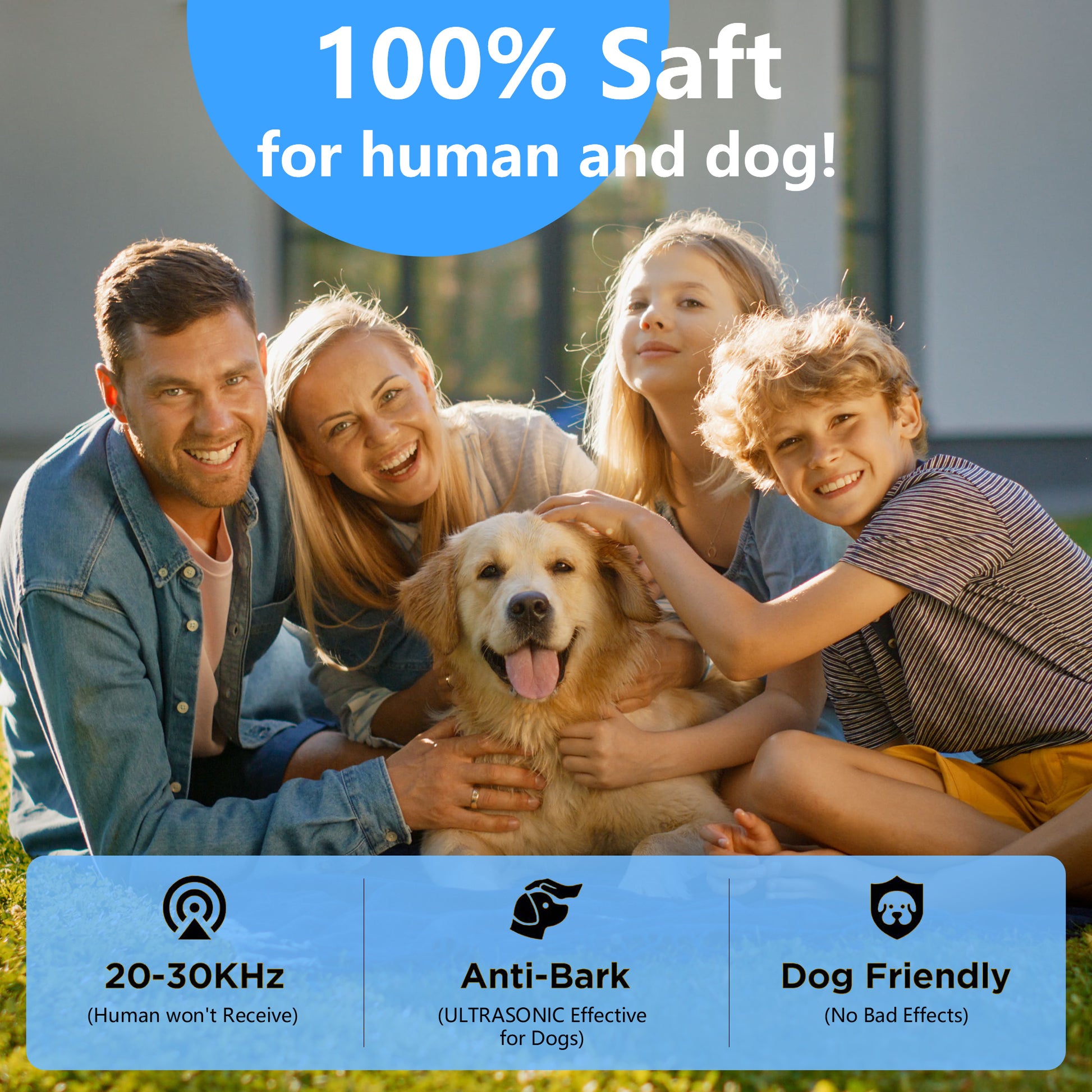 Ultrasonic Anti Barking Device,3 Modes Indoor/Outdoor Dog Barking Control with LED Light,30 Ft Long Range Alternative to painful dog shock collar