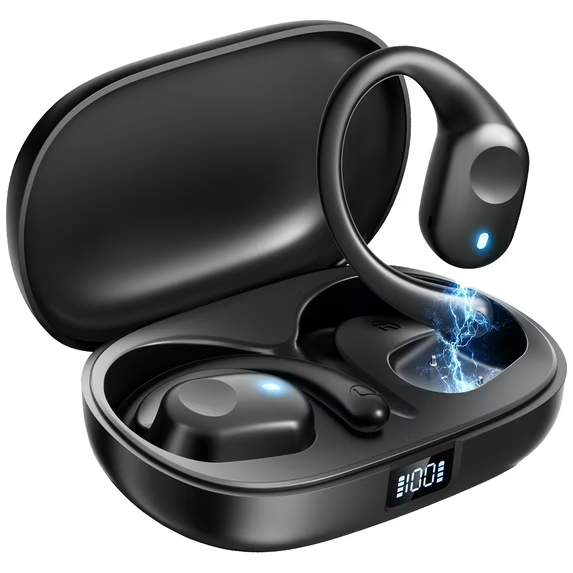 VANECL Open Ear Earbuds, Bluetooth 5.4 Wireless Earbuds, 36H Playtime & LED Digital Display, HiFi Stereo Waterproof Headphones for Workout, Cycling, Running