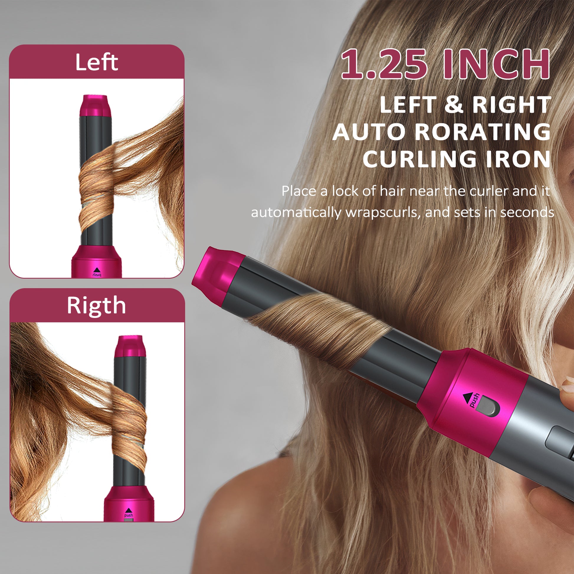 VANECL Hair Dryer Brush Set,5 in 1 Hot Air Brush,Negative Ionic Hair Styling Tools,Gray
