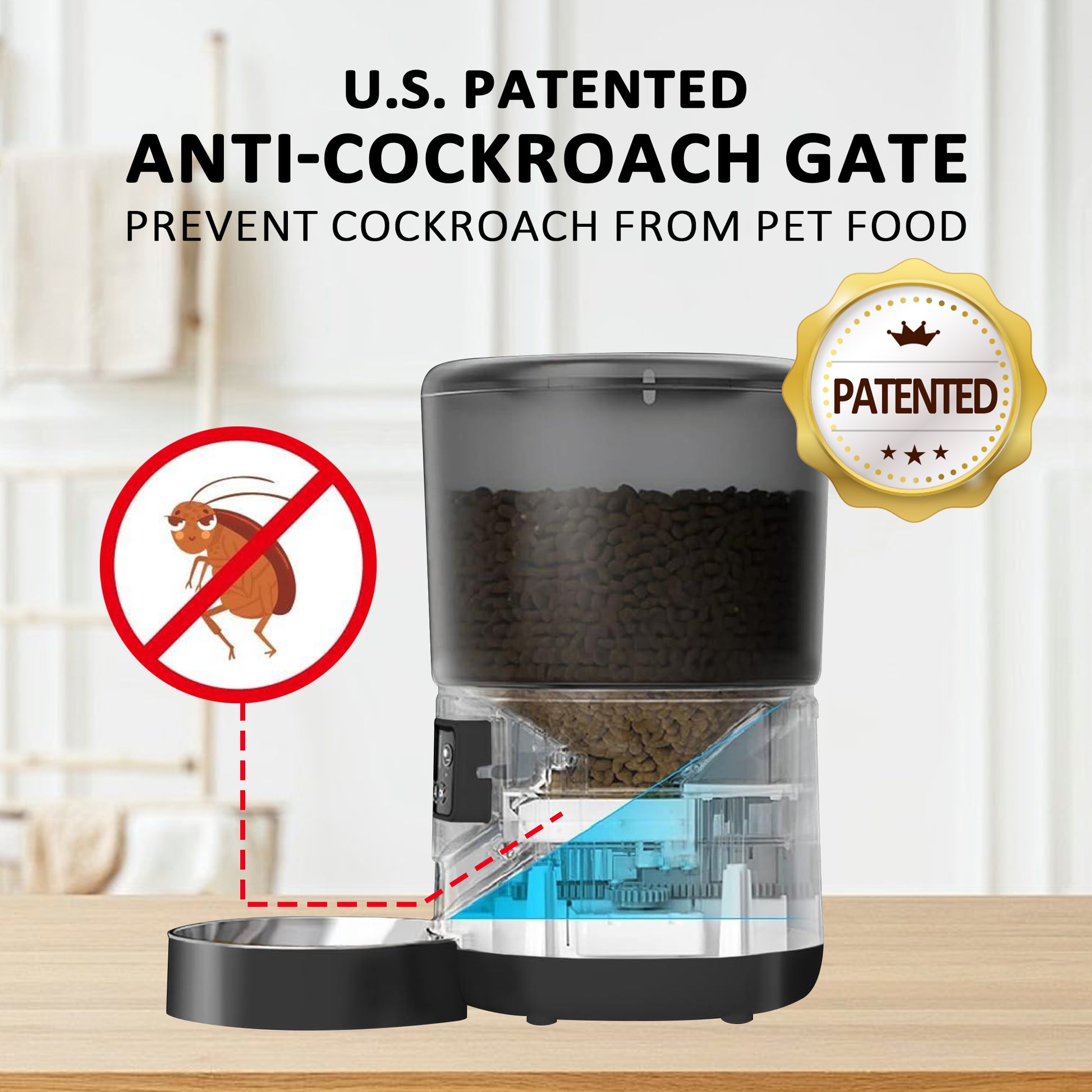 VANECL Automatic Cat Feeders with 304 Stainless Steel Bowl,4L Automatic Cat Food Dispenser with 1080P Camera,Tuya 2.4G&5G WIFI APP Remote Timed Feeding with Voice Call,Dual Power Supply