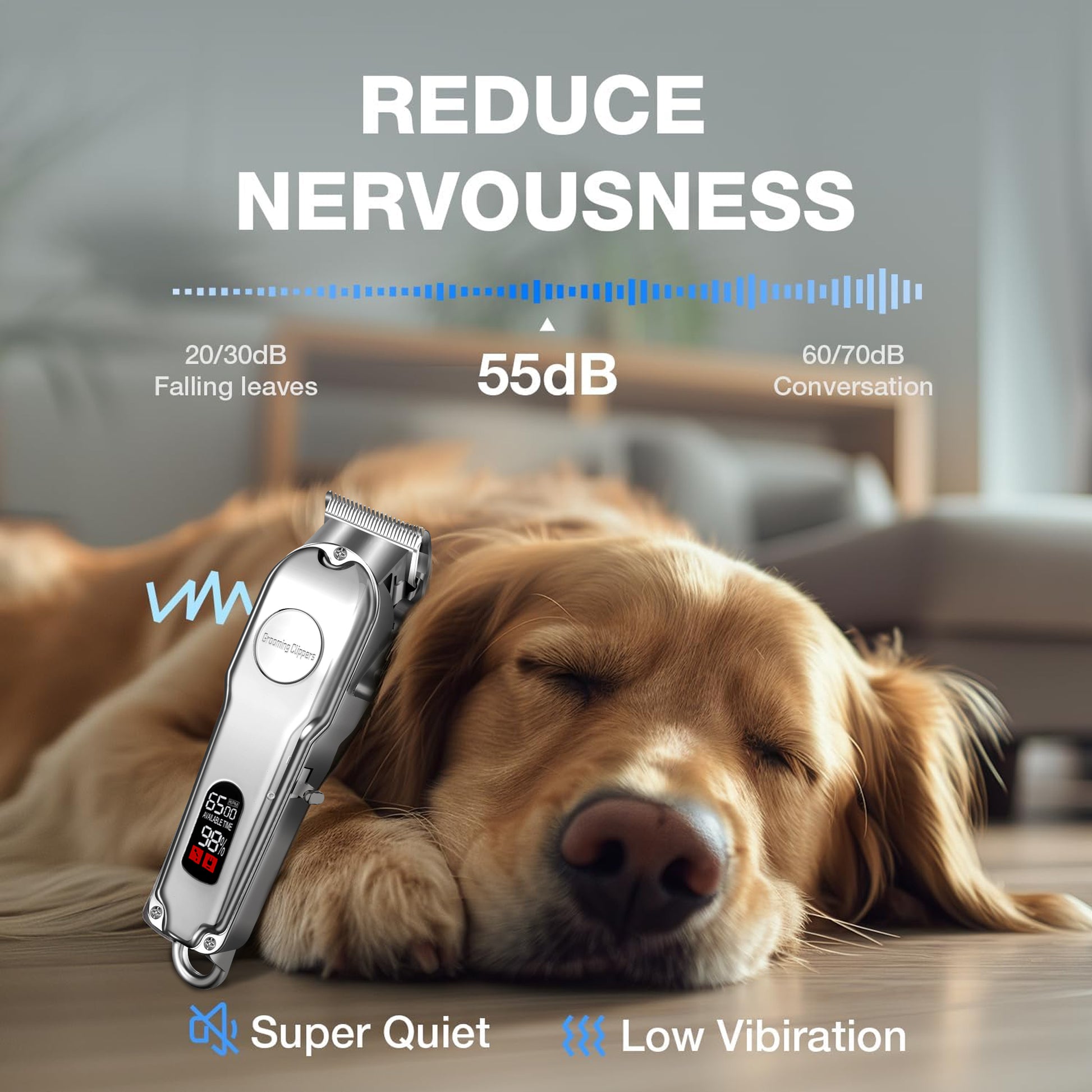 VANECL Professional Dog Grooming kit,Cordless Dog Clippers for Grooming Thick Coats,Pet Hair Trimmer for Dogs Cats,All Metal Design with two Metal Blade