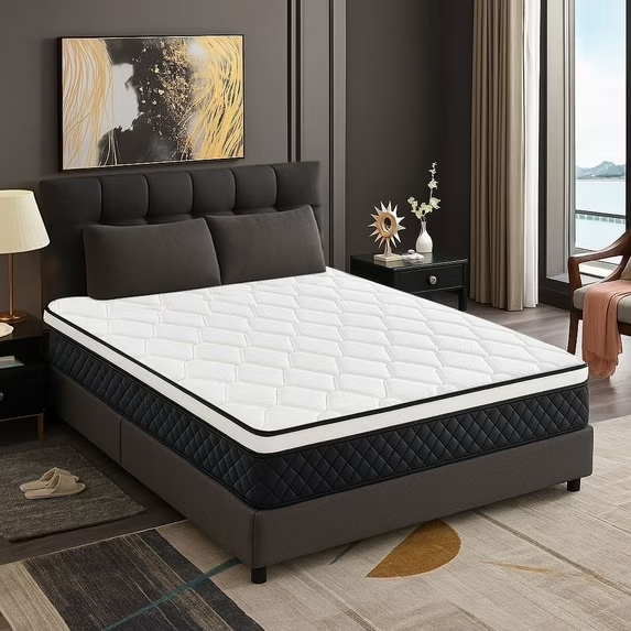Aminy King Mattress, 10" Memory Foam Mattress in a Box, Pocket Spring Mattress with Cooler Sleep and Pressure Relief, 76"*80"