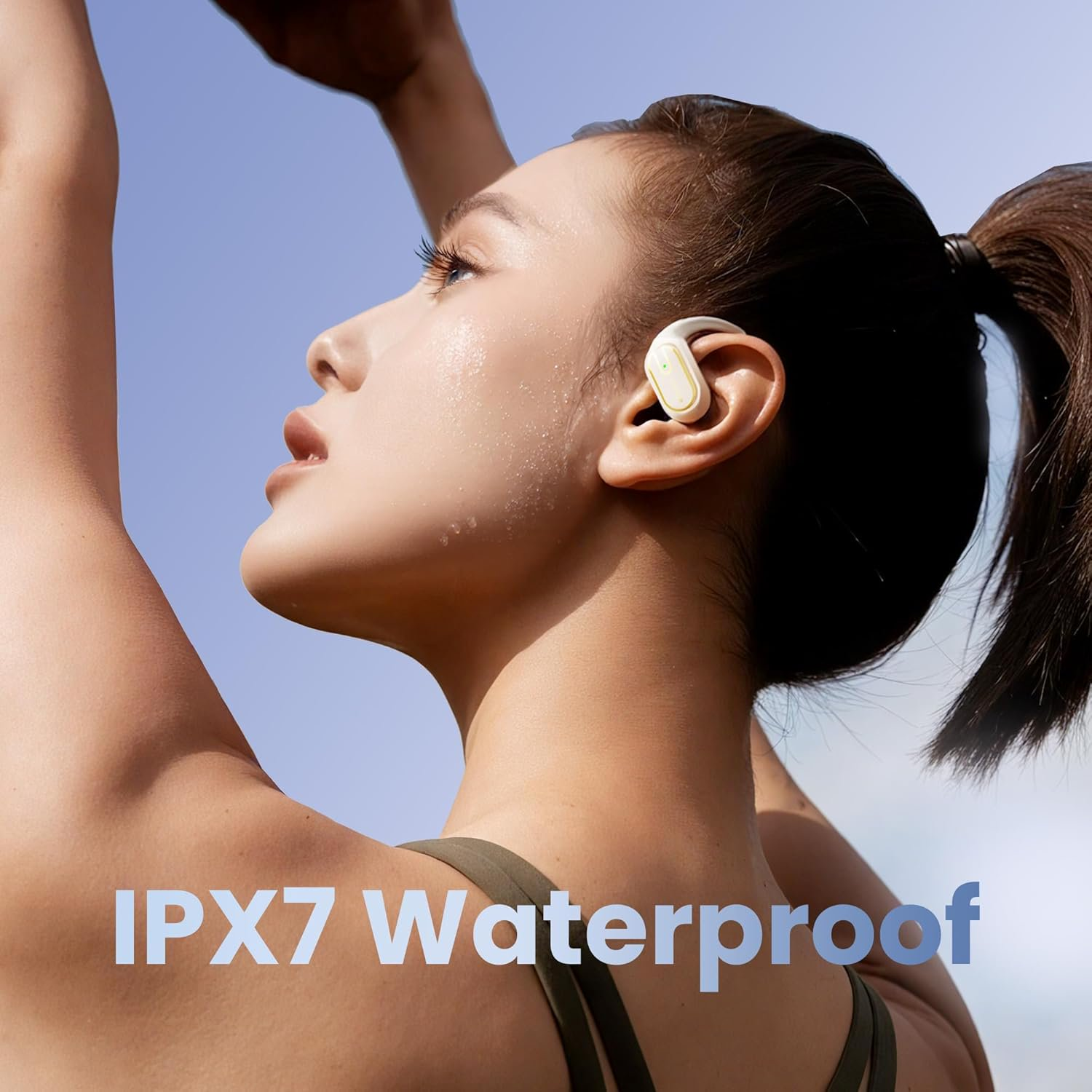 VANECL Open Ear Headphones, Bluetooth 5.4 Earphones Stereo Sound, Wireless Headphones 80 Hours Playback, Clear Calls, IPX7 Waterproof Open Ear Earbuds with 18.2mm Drivers