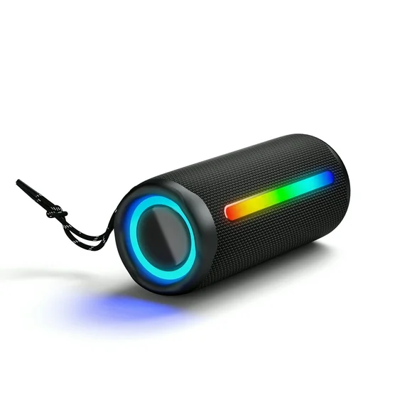VANECL Portable Bluetooth Speaker IPX7 Waterproof,30W Stereo Sound with Multi RGB LED Lights,Bluetooth 5.3, 20H Playtime,TWS Surround Pairing for Home/Outdoor/Party/Beach/Travel/Gifts(Black)