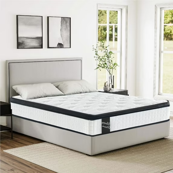 Aminy Full Mattress, 12" Memory Foam Mattress in a Box, Pocket Spring Queen Bed with Cooler Sleep and Pressure Relief, 54"*75"