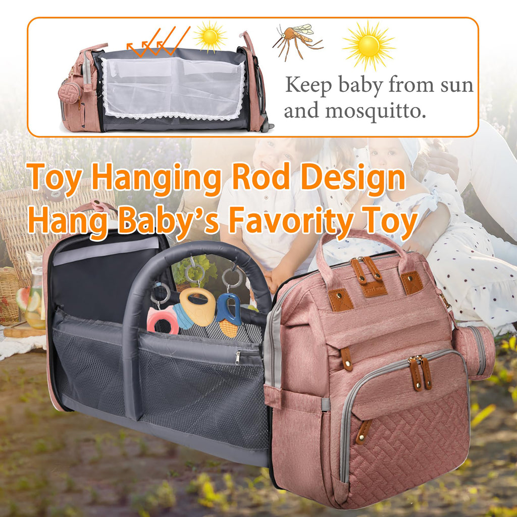 Baby Diaper Bag Backpack with Changing Station,Waterproof 30L Large Capacity Portable Travel Bag for Moms Dads,Insulated Milk Pocket &USB Charging Port