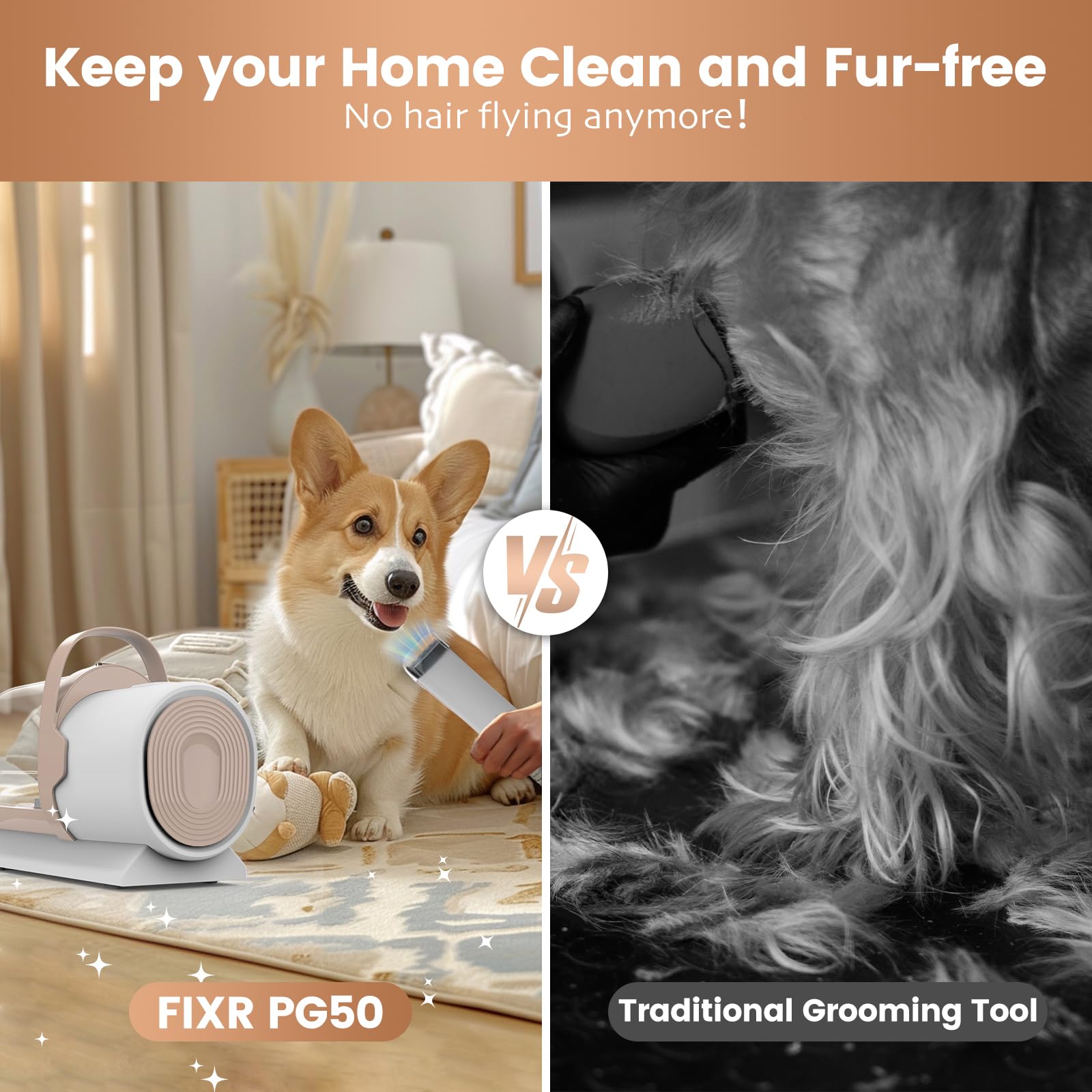 5 in 1 Dog Grooming Kit,2.5L Large Capacity Dog Grooming Vacuum with Dog Clippers,11000pa Low Noise Electric Dog Grooming Set for Dog/Cat